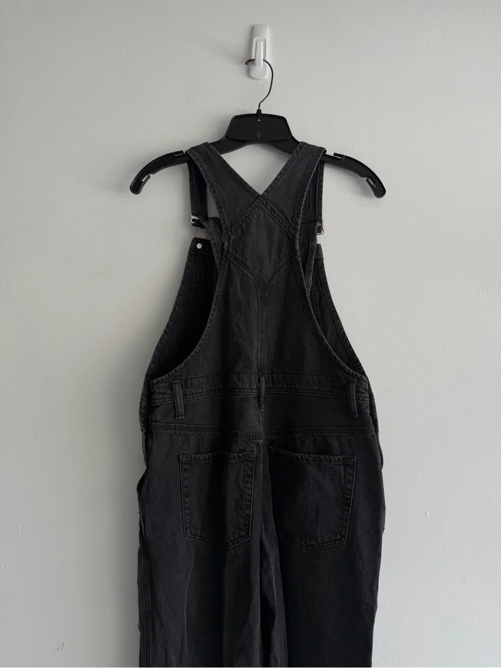 We The Free Women's Black Cotton Denim Overall Jumpsuit Size 26 8662
